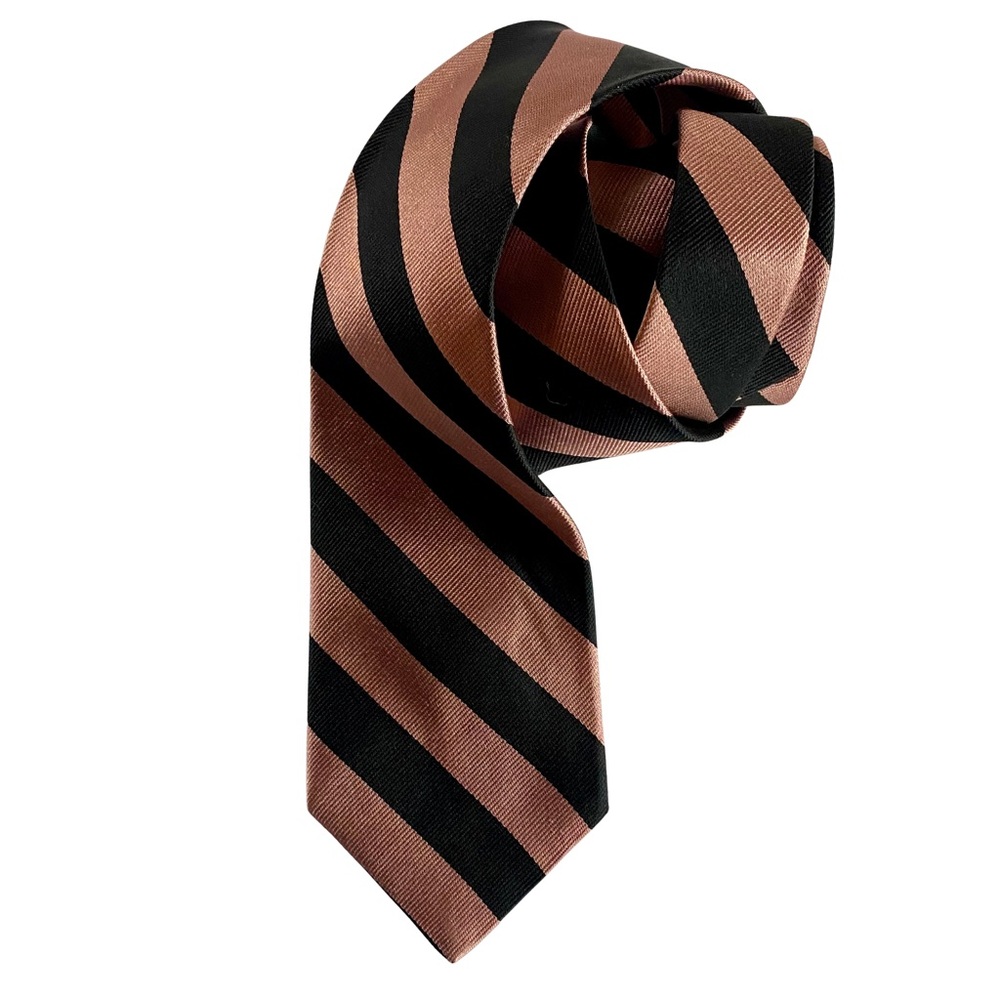 Harry Rosen Silk Tie Pink Black Striped Necktie